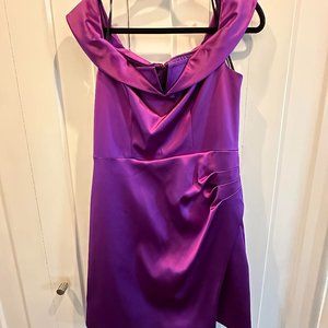 Karen Millen Purple Satin Short Dress